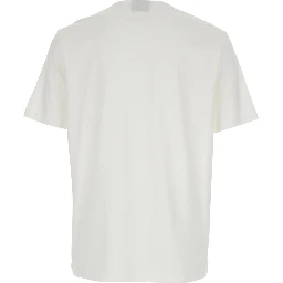 Crew Neck T-Shirt Emporio Armani with Logo Embroidery on the Front in White Cotton for Men