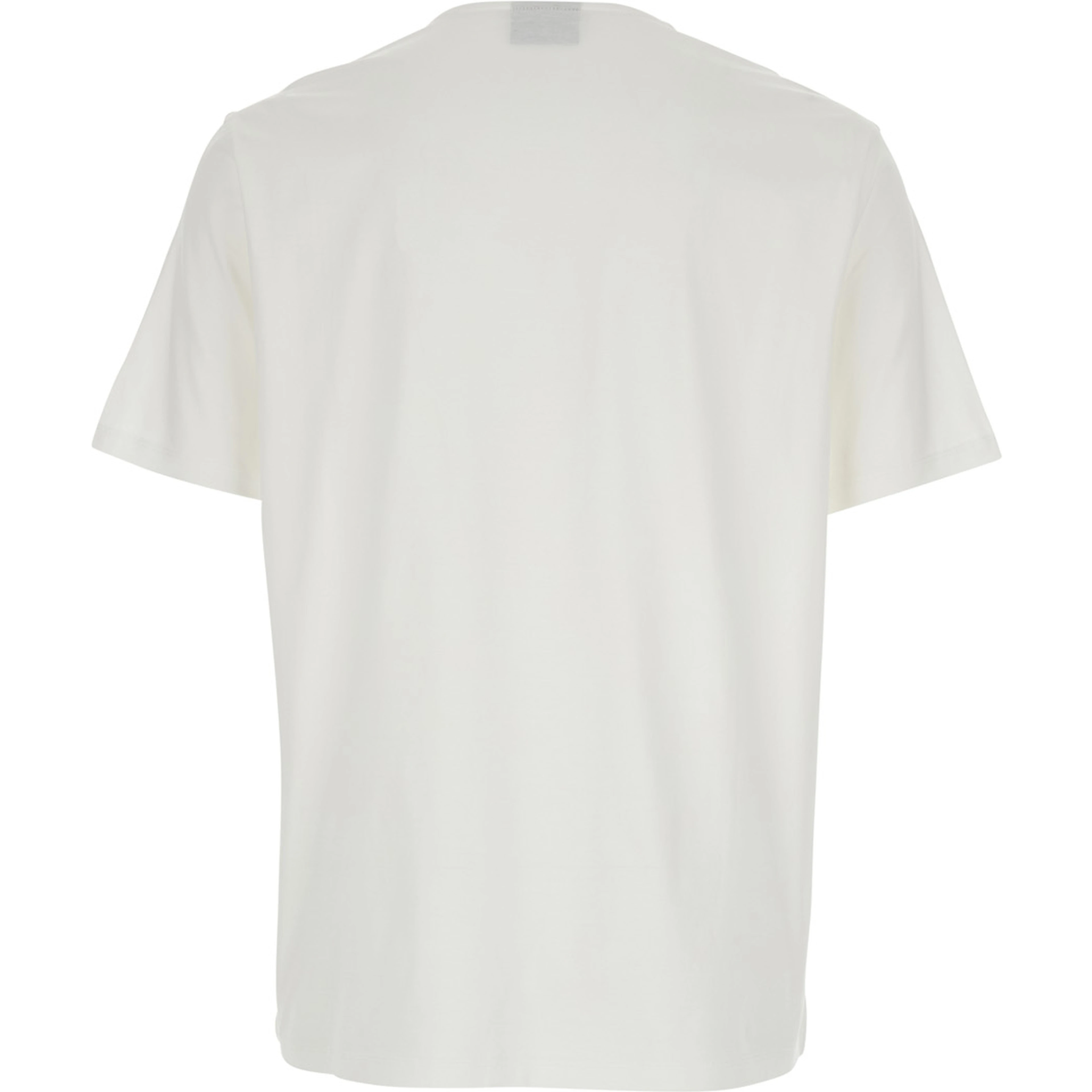 Crew Neck T-Shirt Emporio Armani with Logo Embroidery on the Front in White Cotton for Men