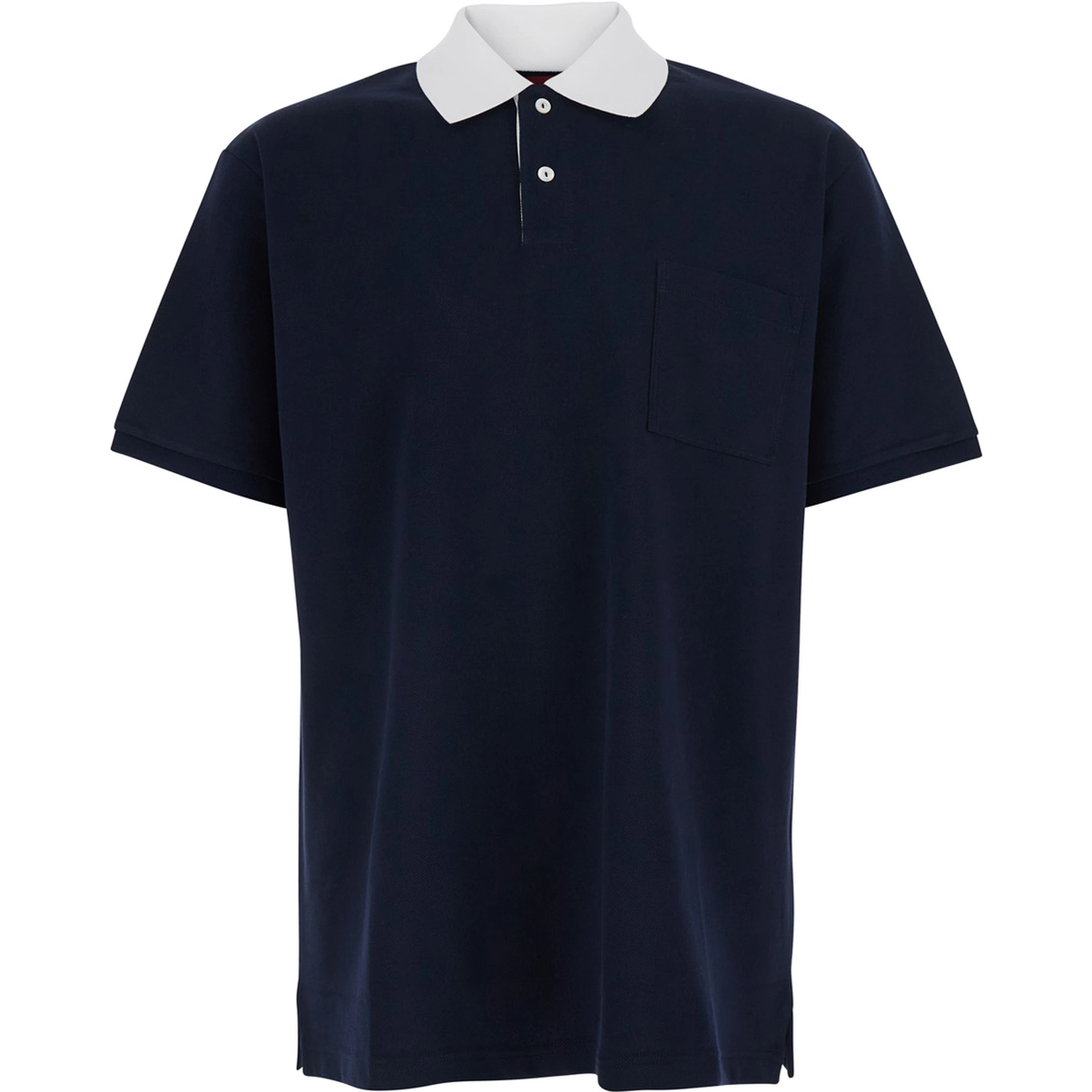 Blue T-Shirt PIQUET + WEB with Round Neck and Short Sleeves for Men