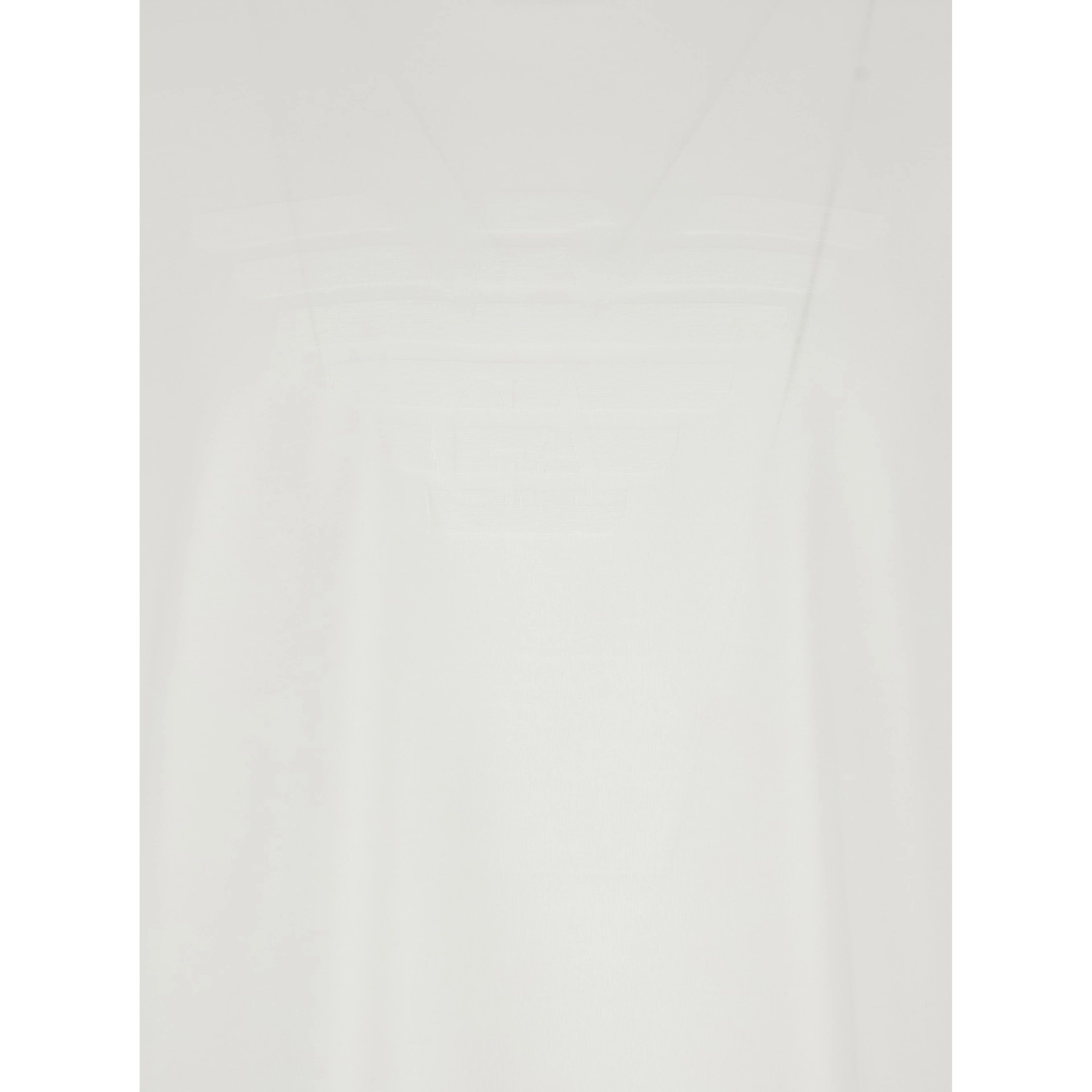 Crew Neck T-Shirt Emporio Armani with Logo Embroidery on the Front in White Cotton for Men