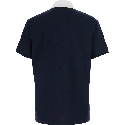 Blue T-Shirt PIQUET + WEB with Round Neck and Short Sleeves for Men