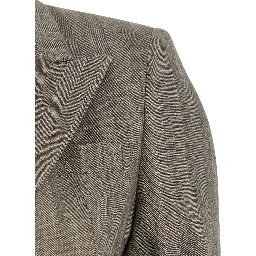 grey suit  Double-breasted in linen blend for women