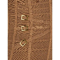 Beige Sleeveless Sheath Dress with Zip Closure on the Back and 3D Effect in Viscose Blend for Women