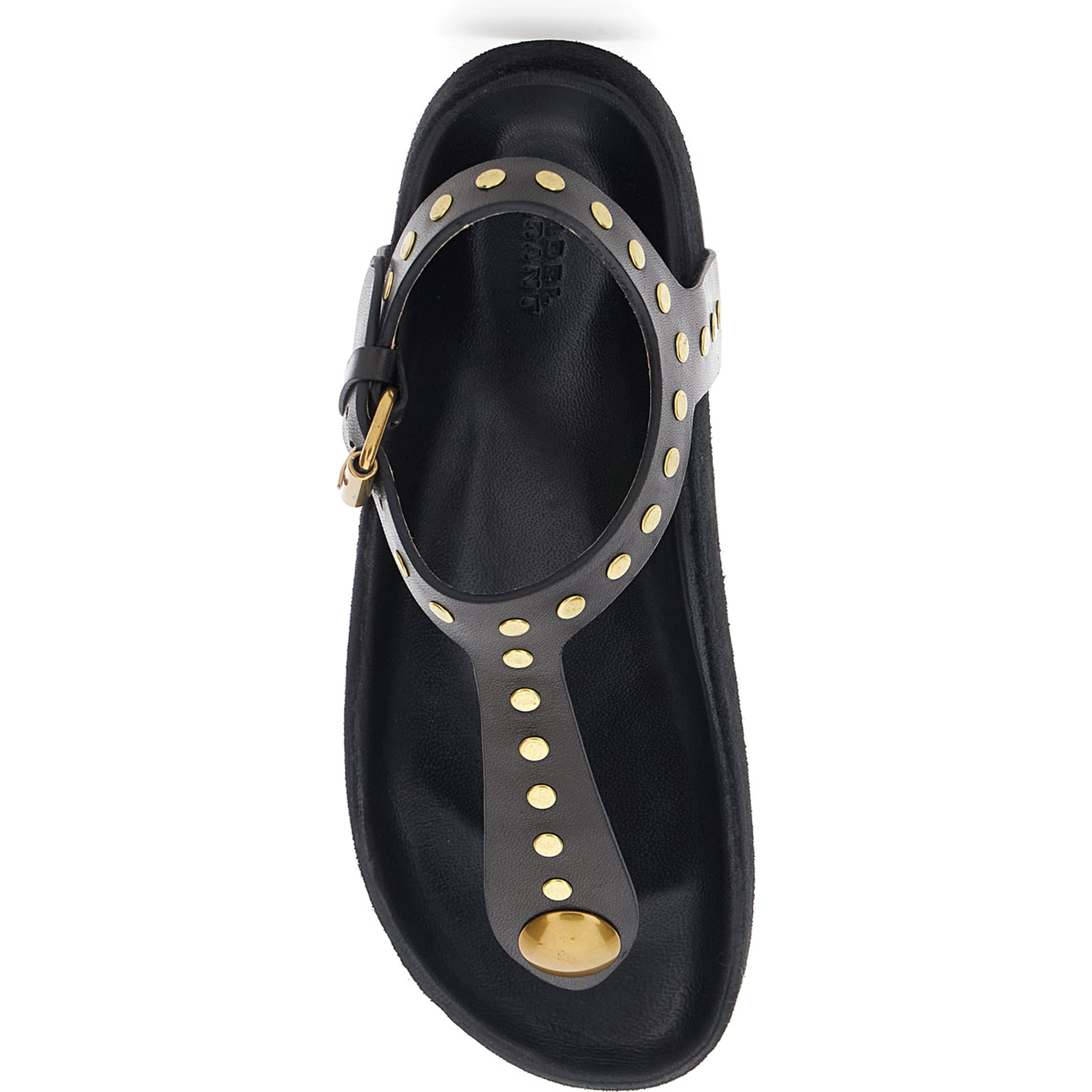 Enore Black Sandals with Stud Details in Leather Woman