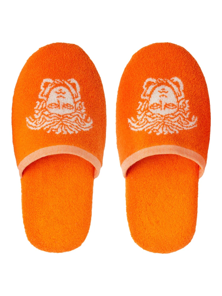 Slippers in Tech Fabric with Orange Medusa Jacquard Unisex