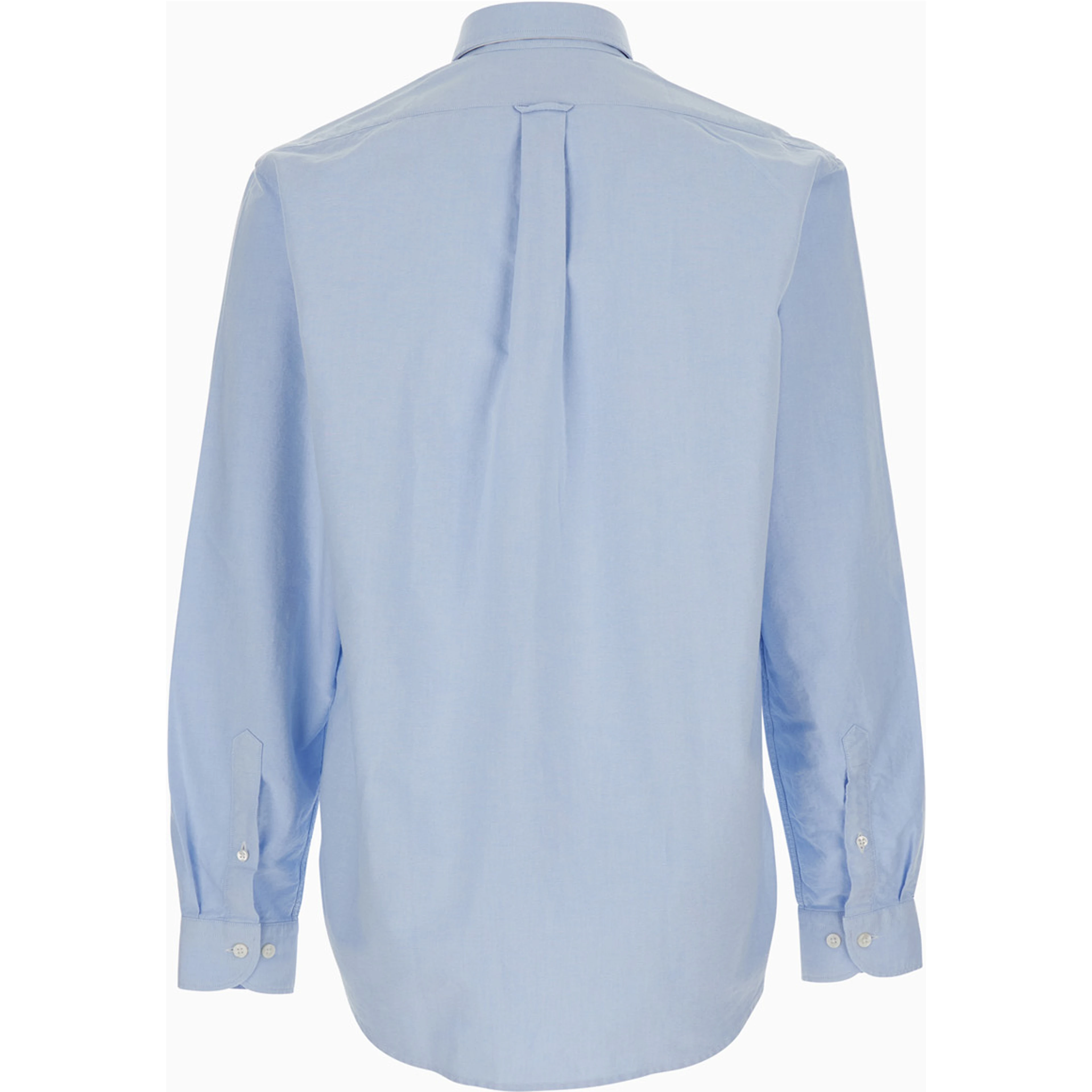 Mens Light Blue Oxford Button Down Shirt with Classic Collar and Long Sleeves in Cotton