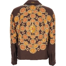 Shirt PRINTED SHIRT LOOK 62 Brown with Printed Silk Motif for Women