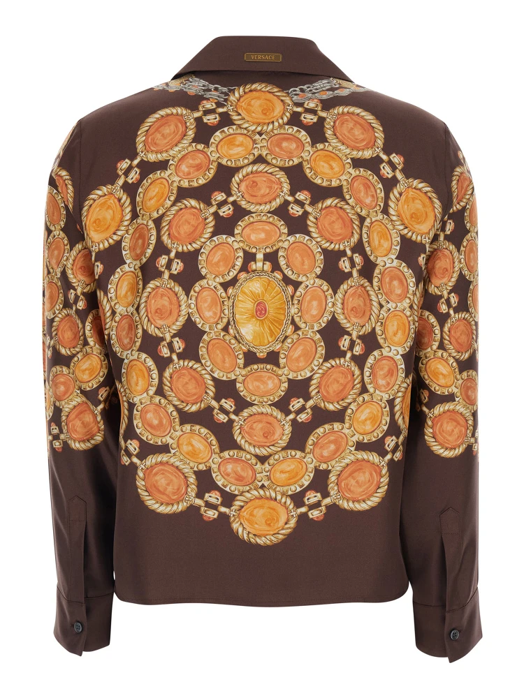 Shirt PRINTED SHIRT LOOK 62 Brown with Printed Silk Motif for Women alternative
