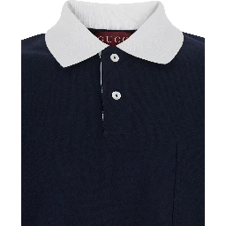 Blue T-Shirt PIQUET + WEB with Round Neck and Short Sleeves for Men