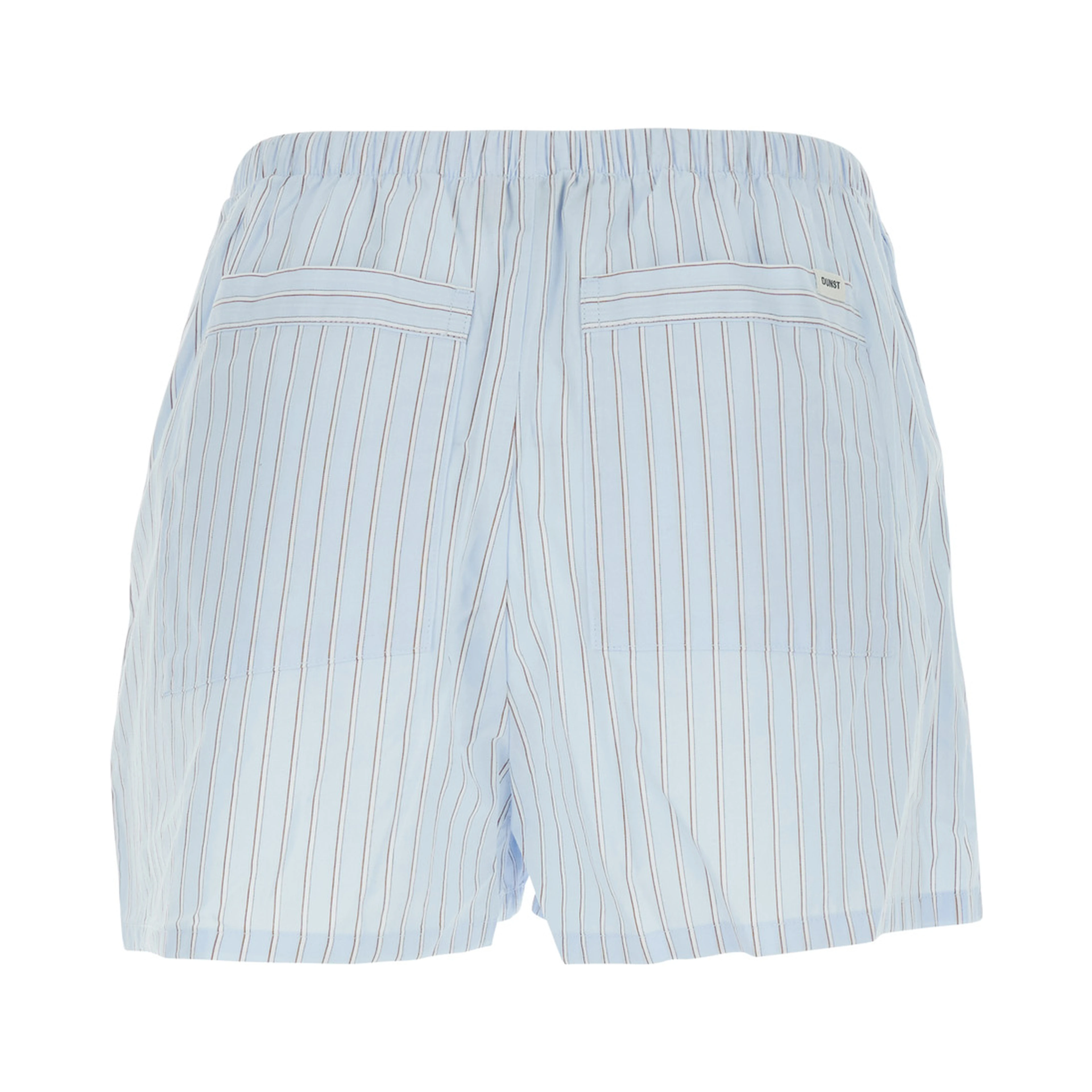 Light blue Shorts with elasticated waist and drawstring and all-over striped print in for women