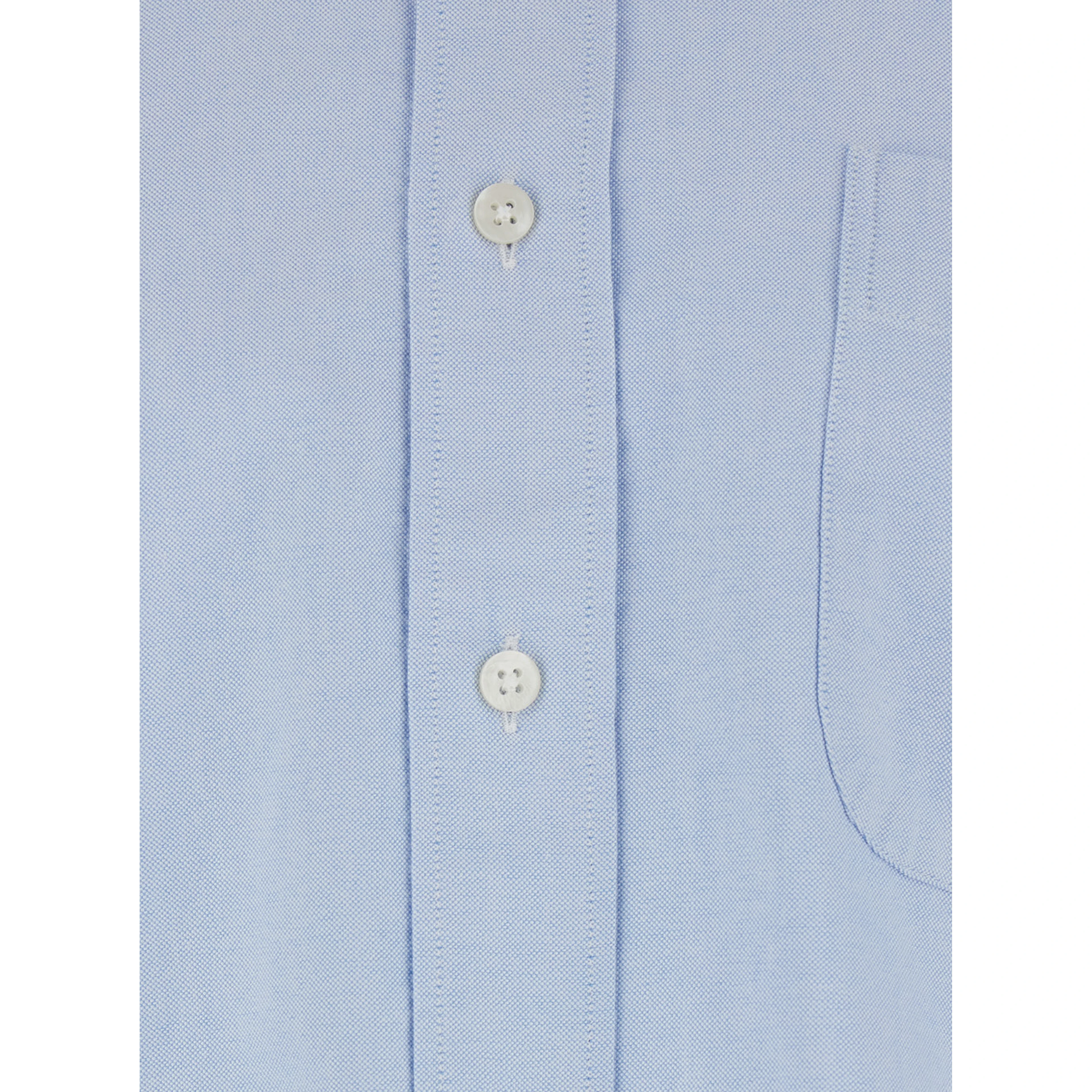 Mens Light Blue Oxford Button Down Shirt with Classic Collar and Long Sleeves in Cotton