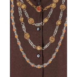 Shirt PRINTED SHIRT LOOK 62 Brown with Printed Silk Motif for Women