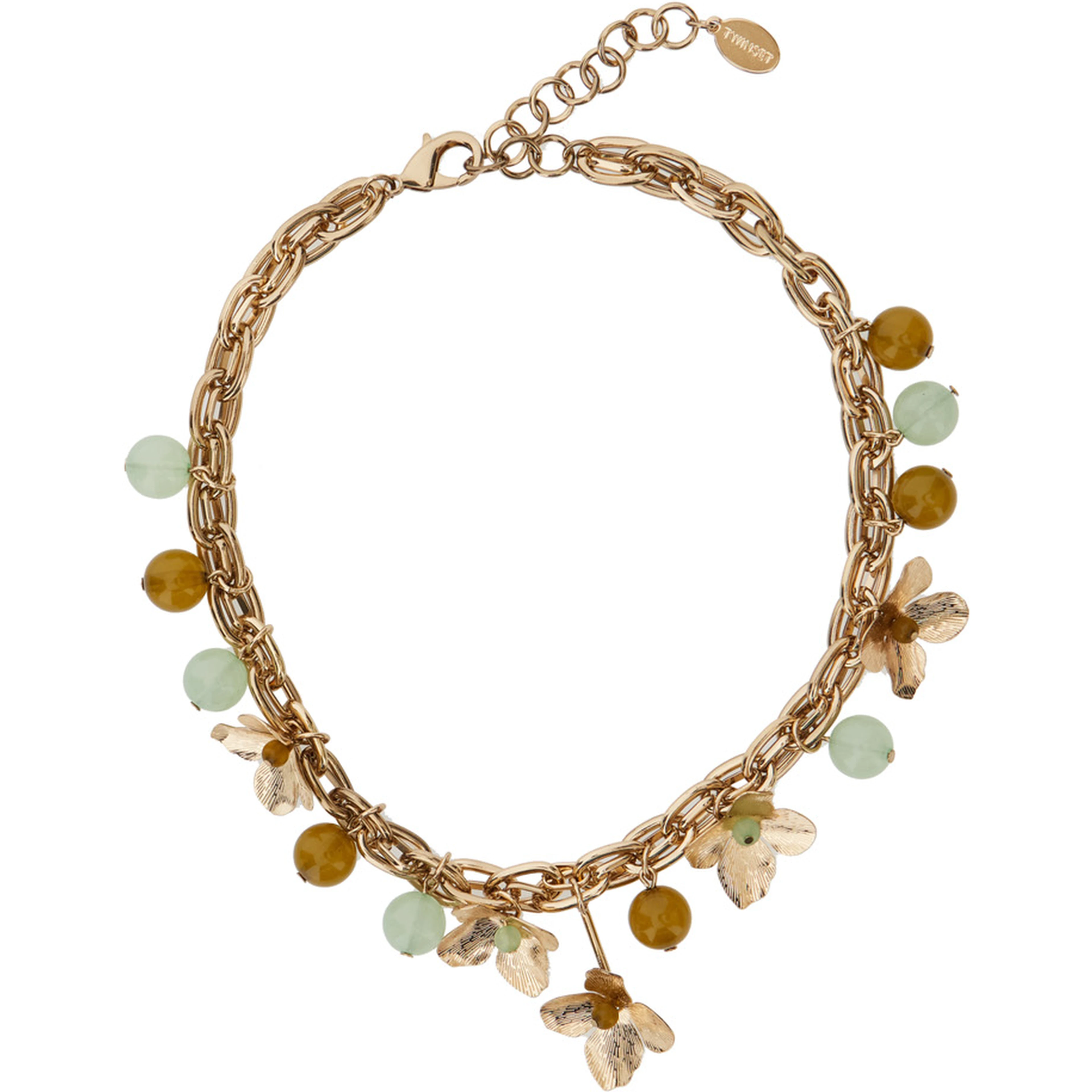 Necklace FLOWER + STONE in Metallic Metal for Women
