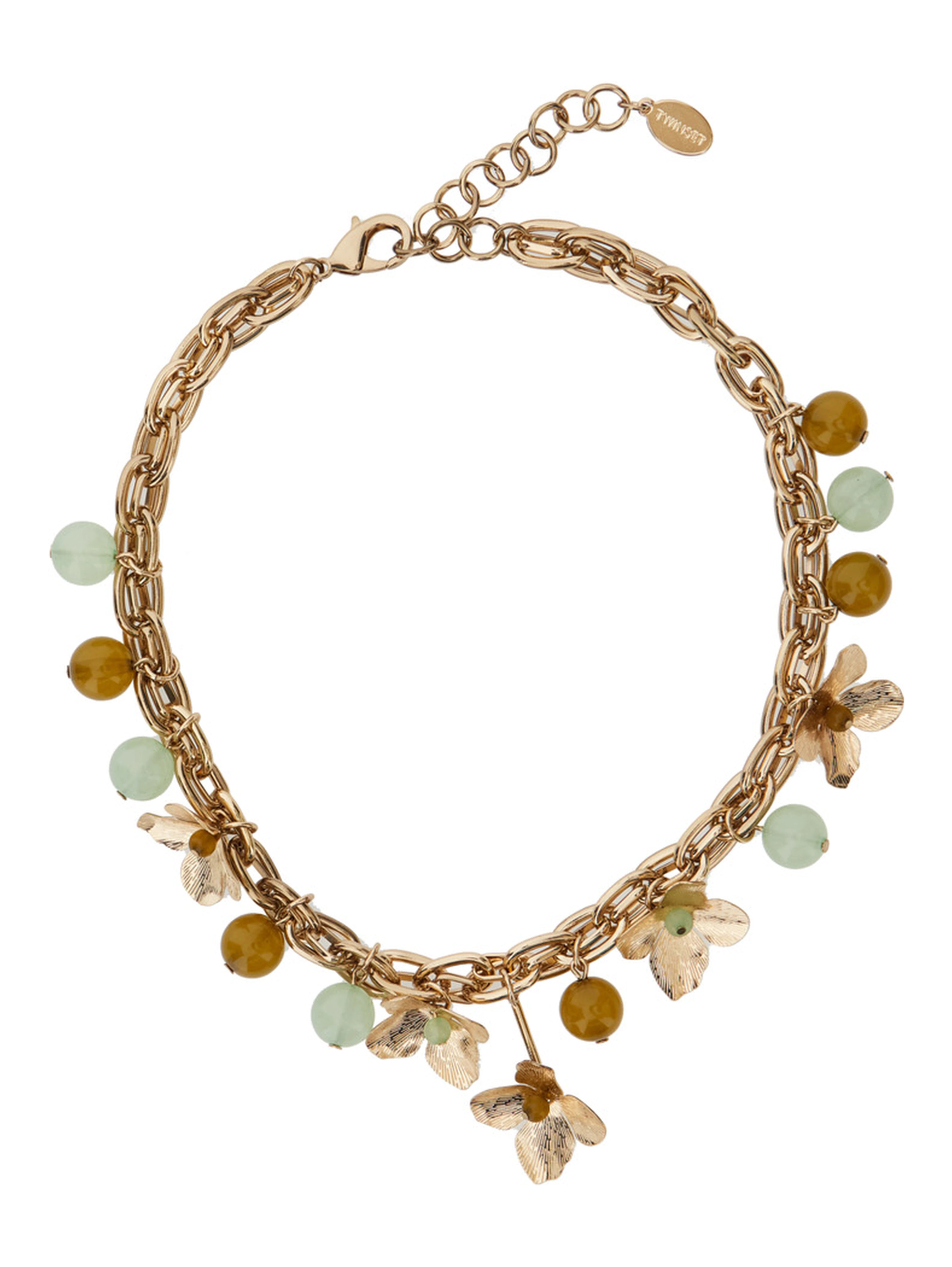 Necklace FLOWER + STONE in Metallic Metal for Women