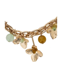 Necklace FLOWER + STONE in Metallic Metal for Women