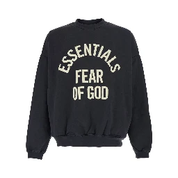 Black CAMPUS 90S CREWNECK SWEATSHIRT ESSENTIALS with Round Neck and Long Sleeves