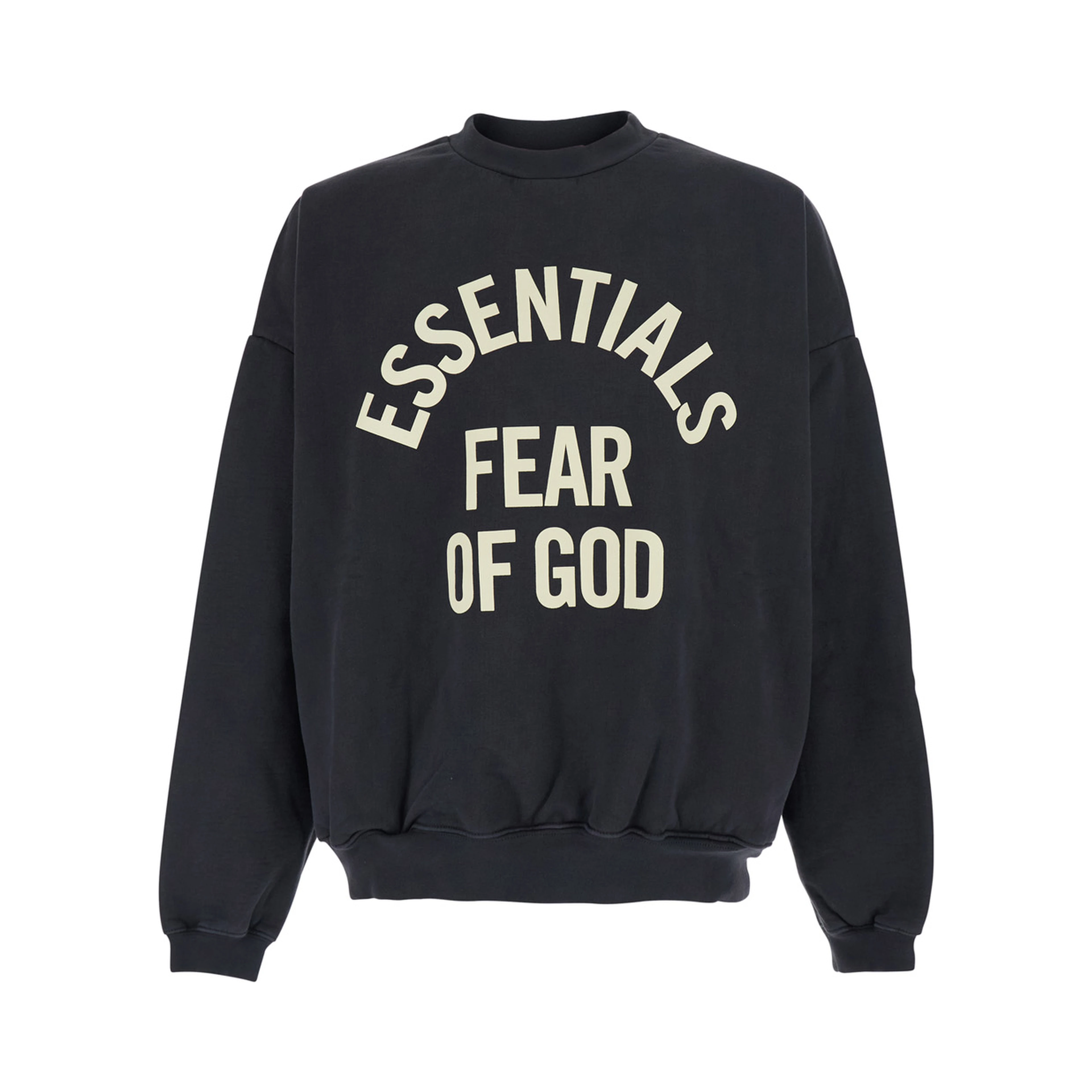 Black CAMPUS 90S CREWNECK SWEATSHIRT ESSENTIALS with Round Neck and Long Sleeves