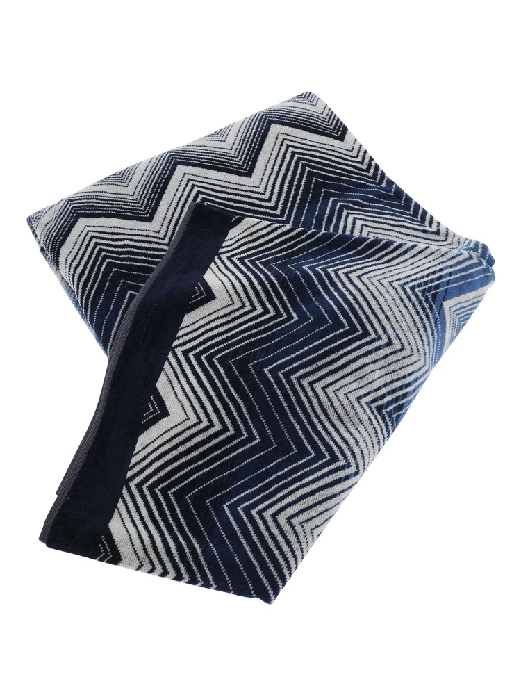 MAREA TOWEL with multicolored motif and tech fabric unisex alternative