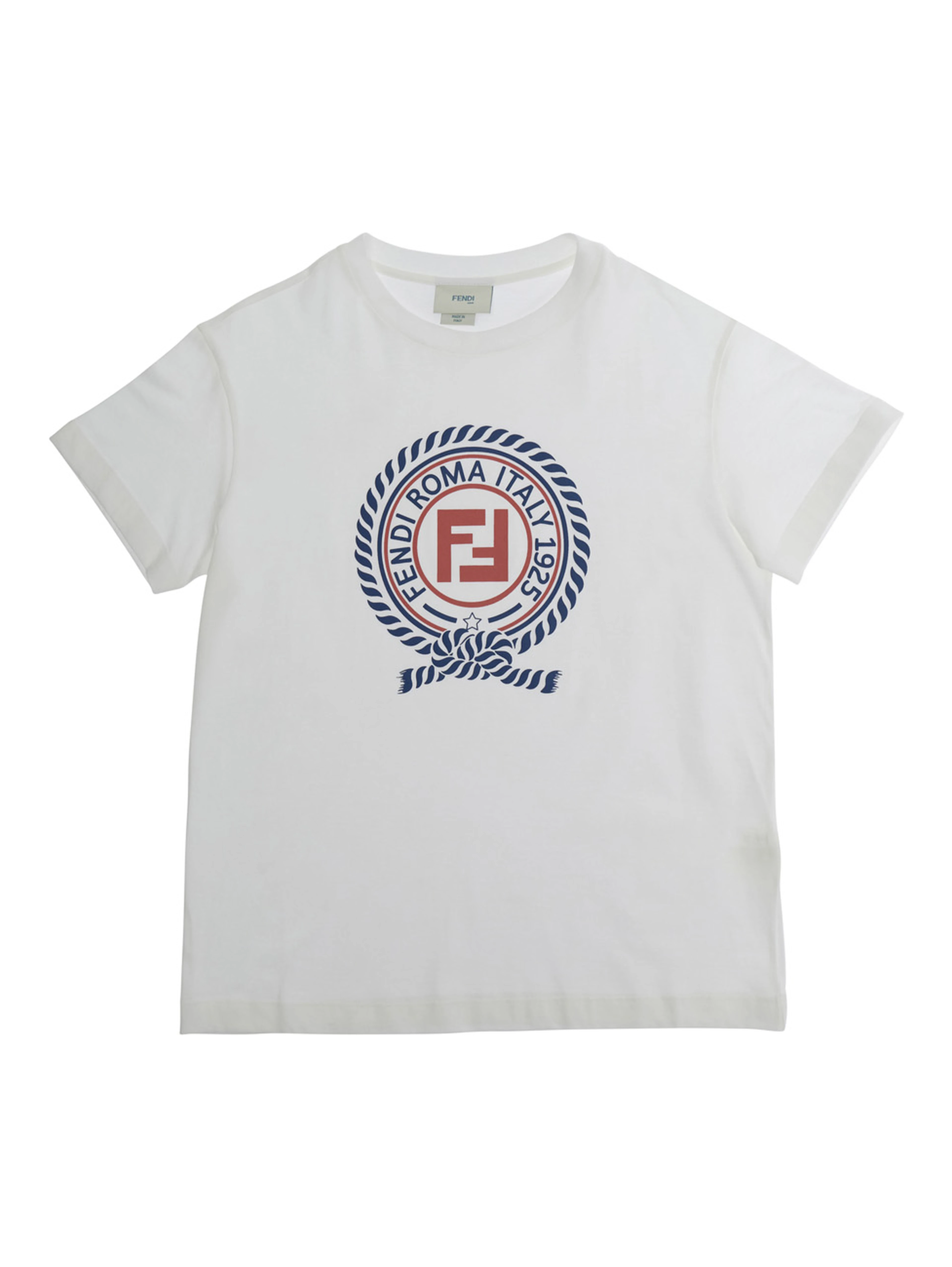 White T-Shirt - T-Shirt with Logo Print on the Front - In Cotton - Unisex