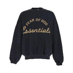 Training 90S Black Sweatshirt with Printed Logo on the Front in Cotton Man