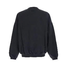 Black CAMPUS 90S CREWNECK SWEATSHIRT ESSENTIALS with Round Neck and Long Sleeves