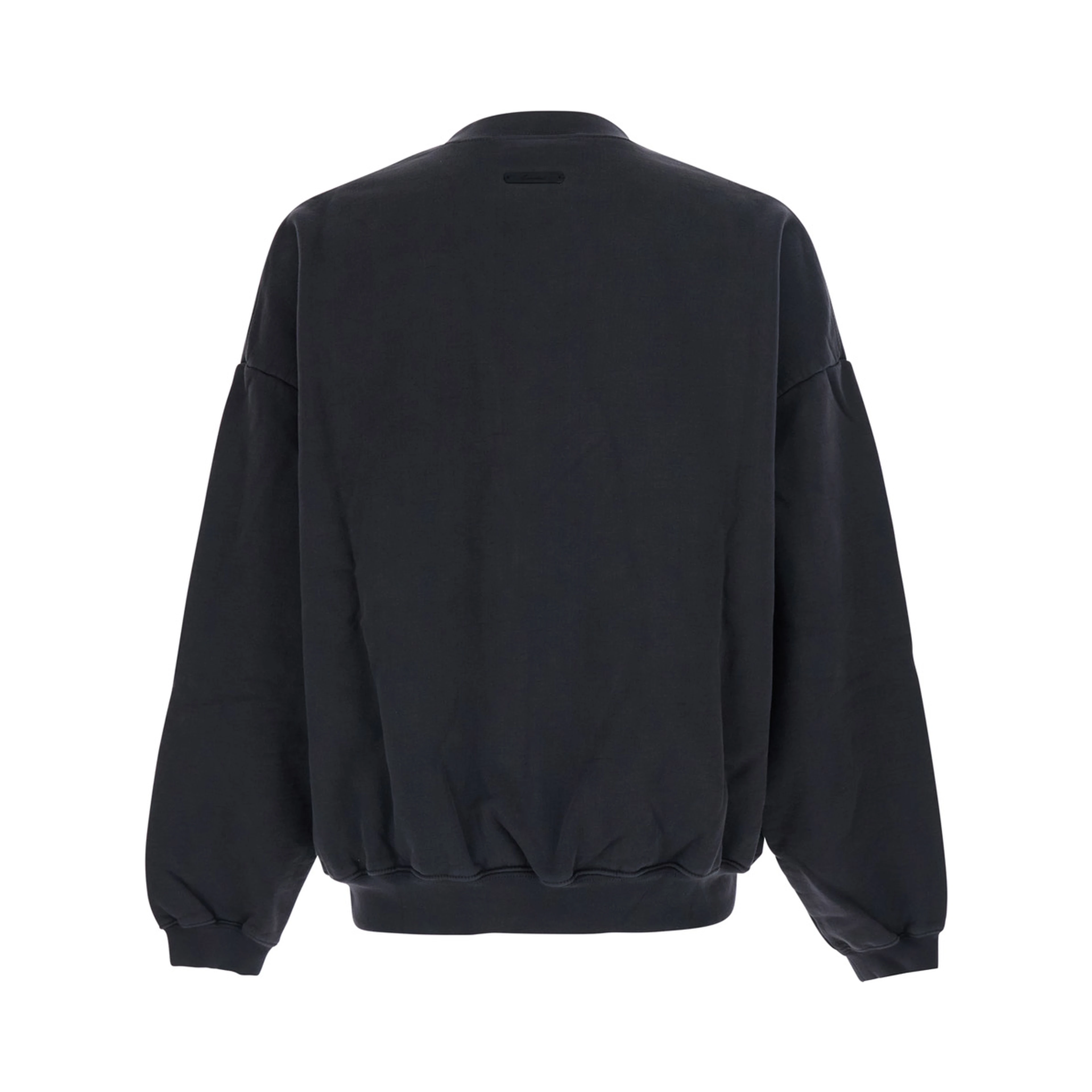 Black CAMPUS 90S CREWNECK SWEATSHIRT ESSENTIALS with Round Neck and Long Sleeves