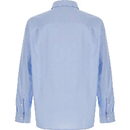 PROFILE FOX CASUAL SHIRT - Light Blue - Classic Collar Long Sleeve Shirt - In Cotton - Men