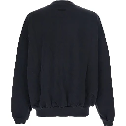 Training 90S Black Sweatshirt with Printed Logo on the Front in Cotton Man