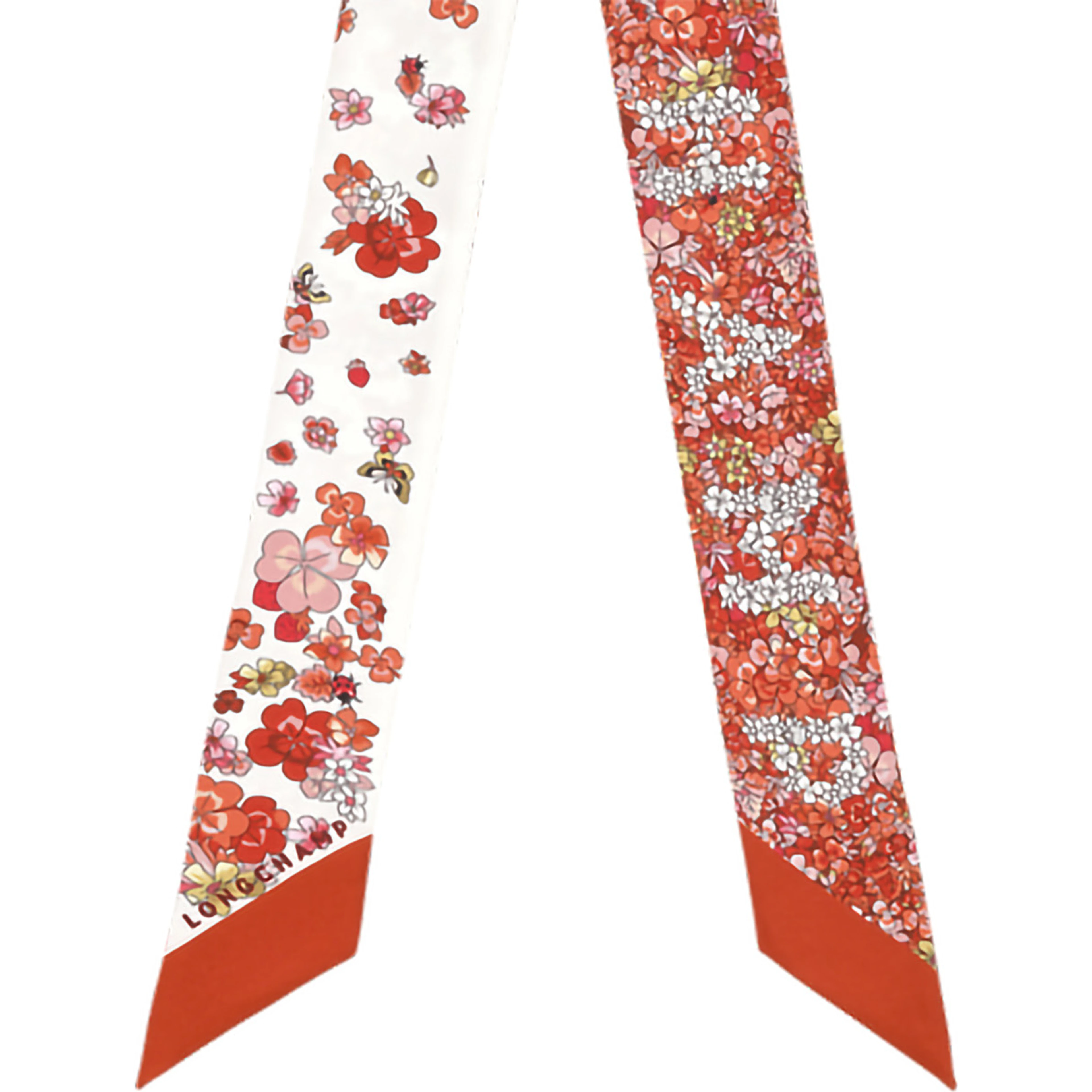 Silk Multicolor All-Over Print Scarf with Logo Lettering for Women