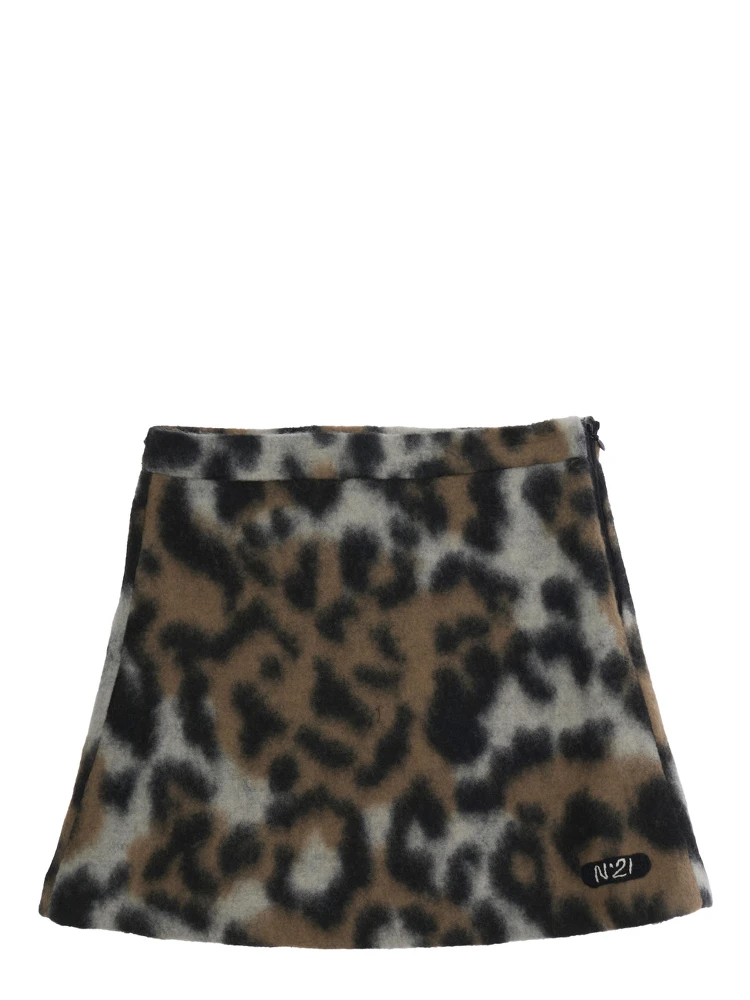 Skirt N210EXN0515N21G112F0N710 with details in polyester, acrylic and wool, multicolored, girl