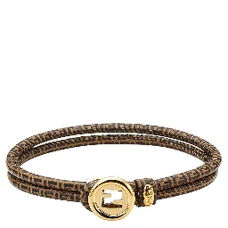 EverRound Brown Bracelet with FF Plate in FF Motif All-Over in Bronze for Women
