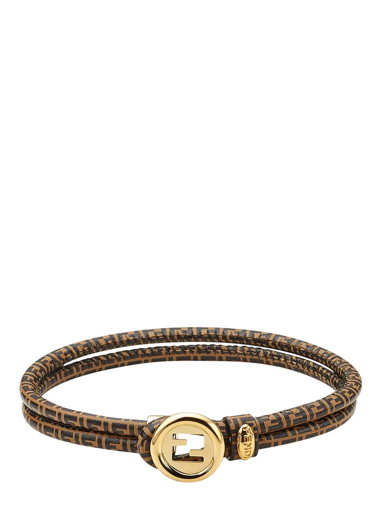 EverRound Brown Bracelet with FF Plate in FF Motif All-Over in Bronze for Women