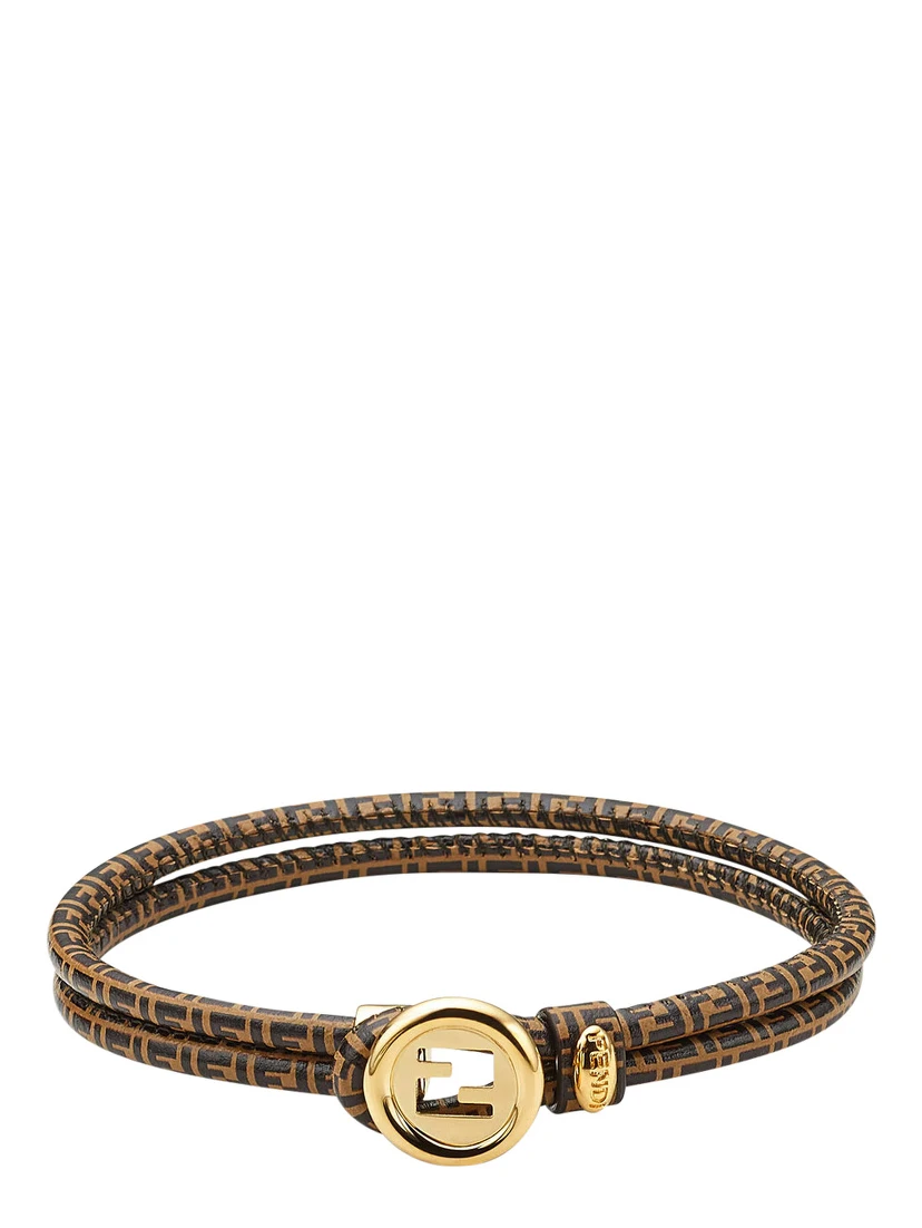 EverRound Brown Bracelet with FF Plate in FF Motif All-Over in Bronze for Women