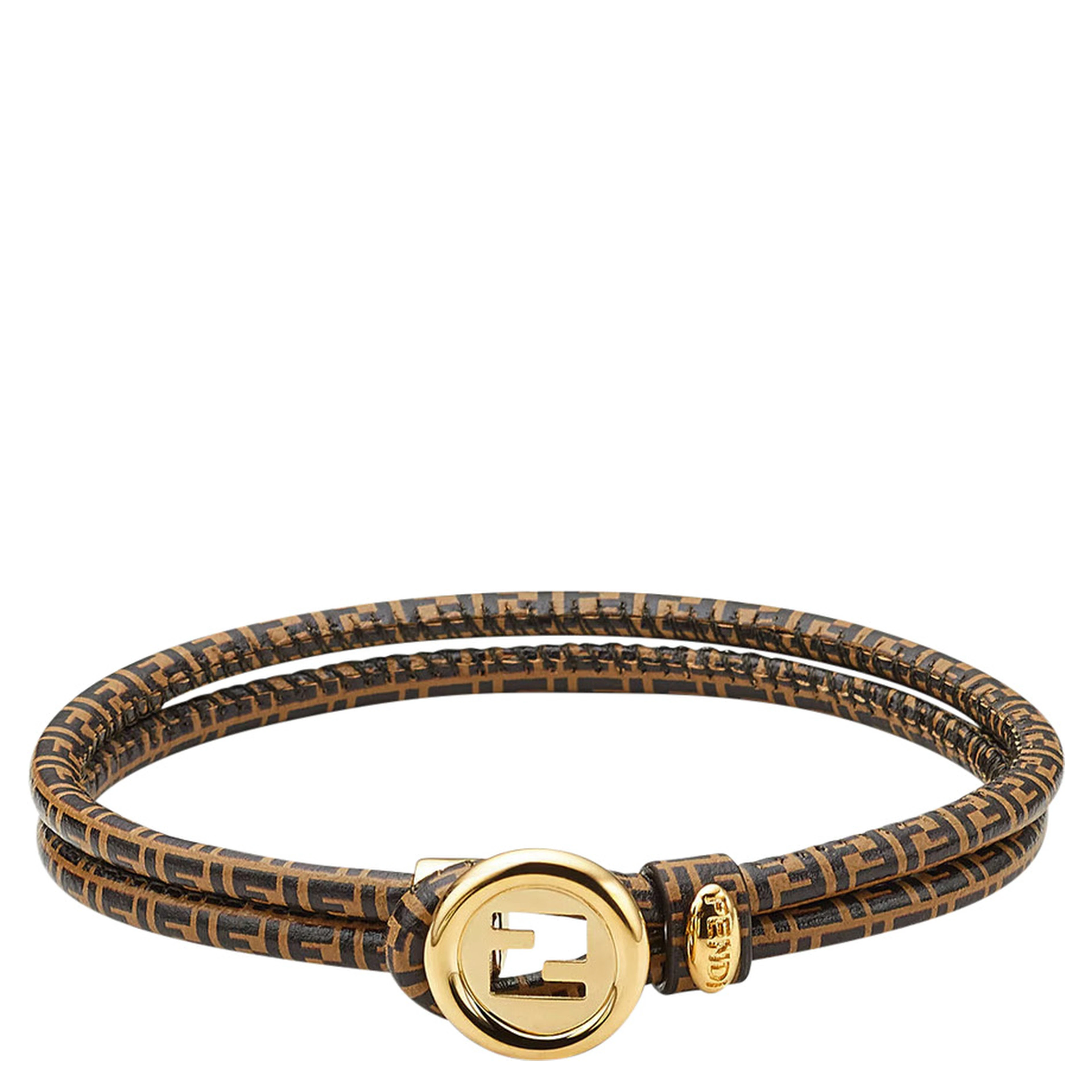 EverRound Brown Bracelet with FF Plate in FF Motif All-Over in Bronze for Women