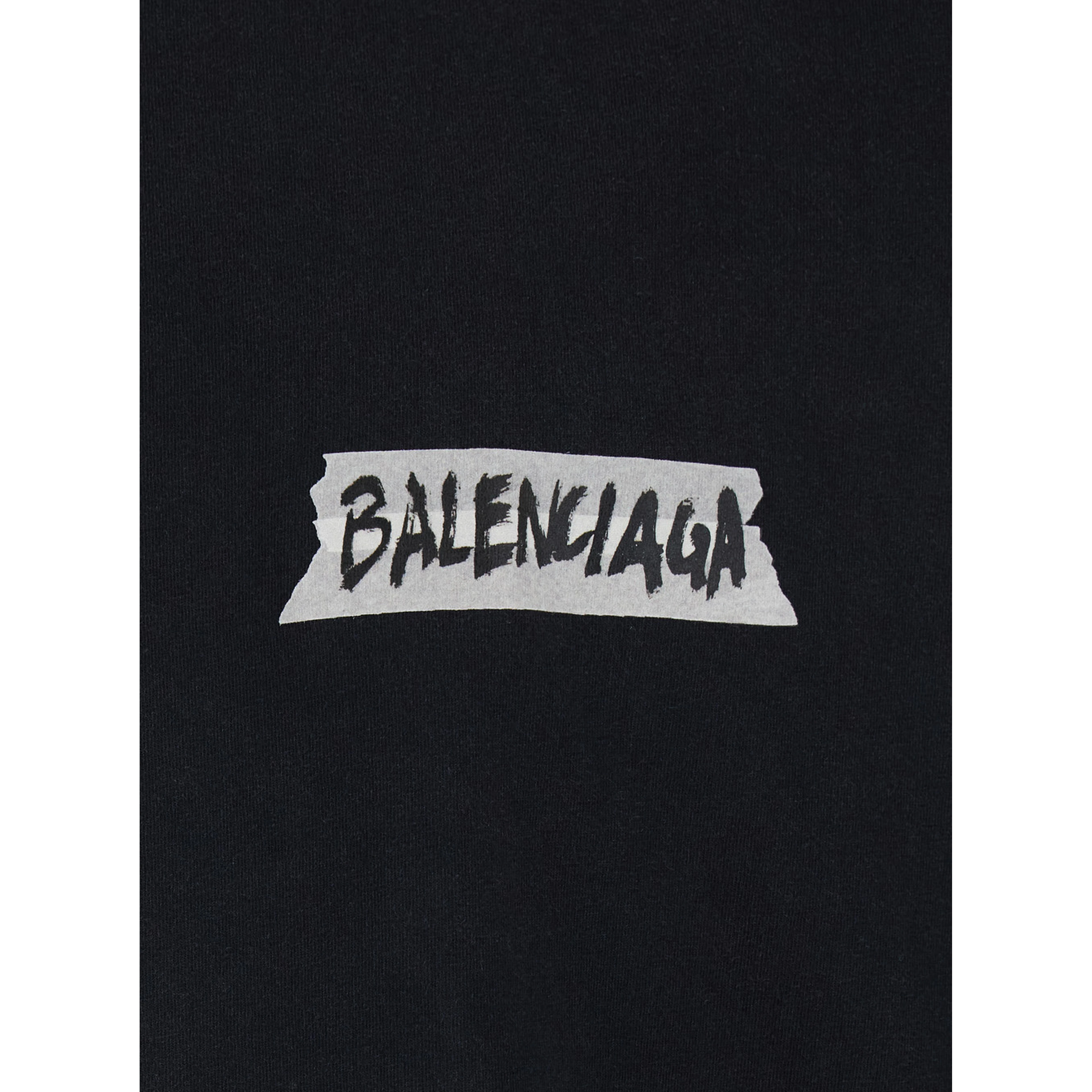 Black Cotton Sweatshirt with Logo on Front and Back for Men