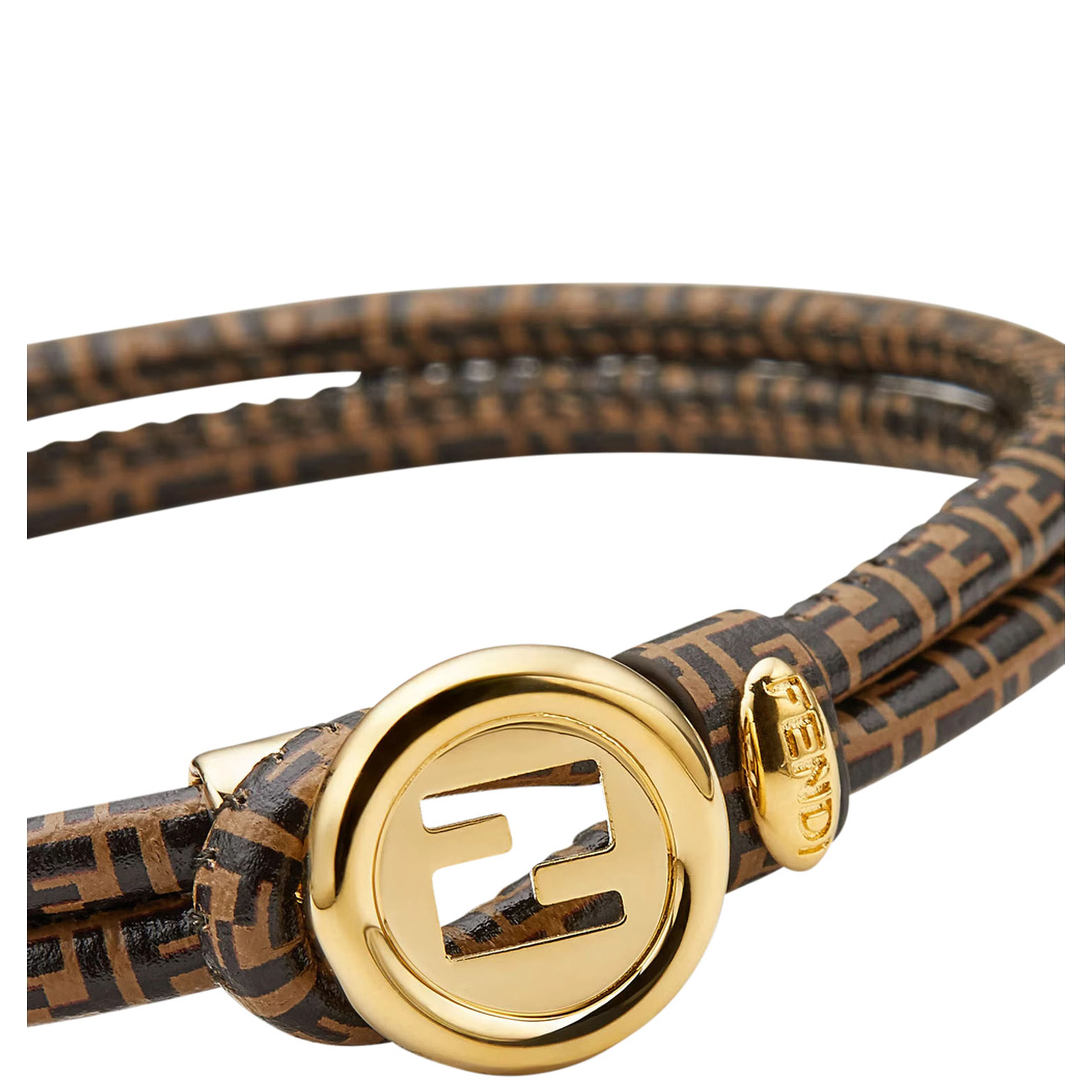 EverRound Brown Bracelet with FF Plate in FF Motif All-Over in Bronze for Women