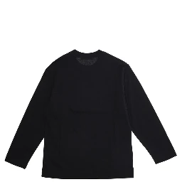 Crew Neck T-shirt with logo lettering on the front in Black Cotton Boy