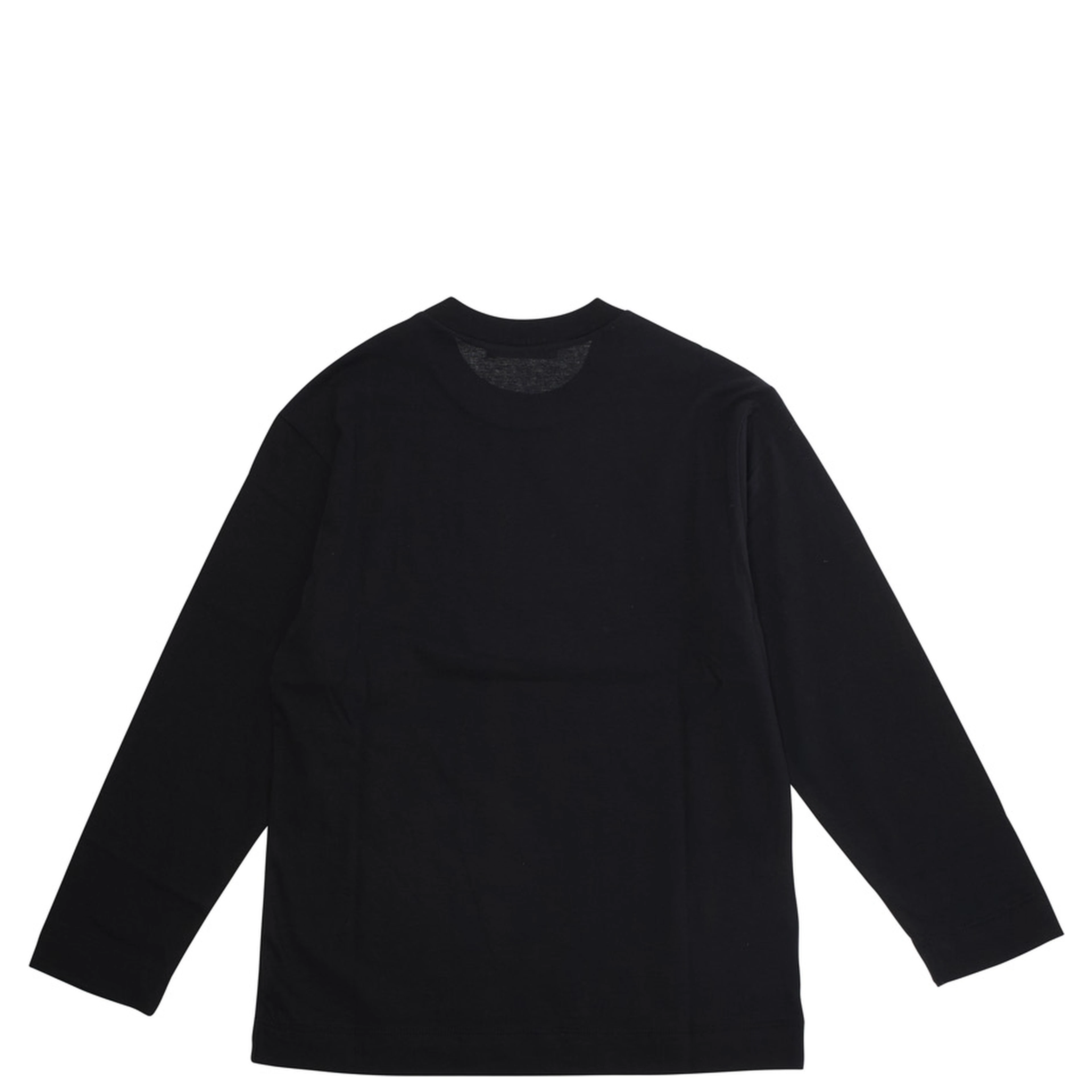 Crew Neck T-shirt with logo lettering on the front in Black Cotton Boy