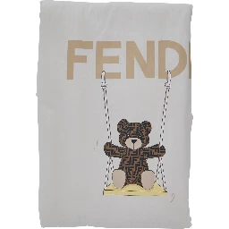 White Blanket with logo lettering on the front in Cotton Baby