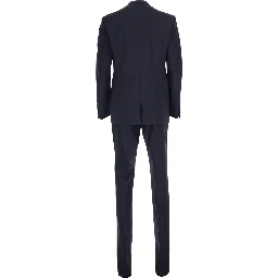 Shelton Blue Single-breasted Suit with Peak Revers in Wool for Men