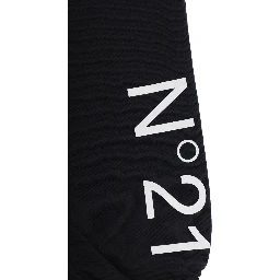 Black Pants with Elastic Waist and Drawstring and Maxi Logo on the Front in Cotton Boy