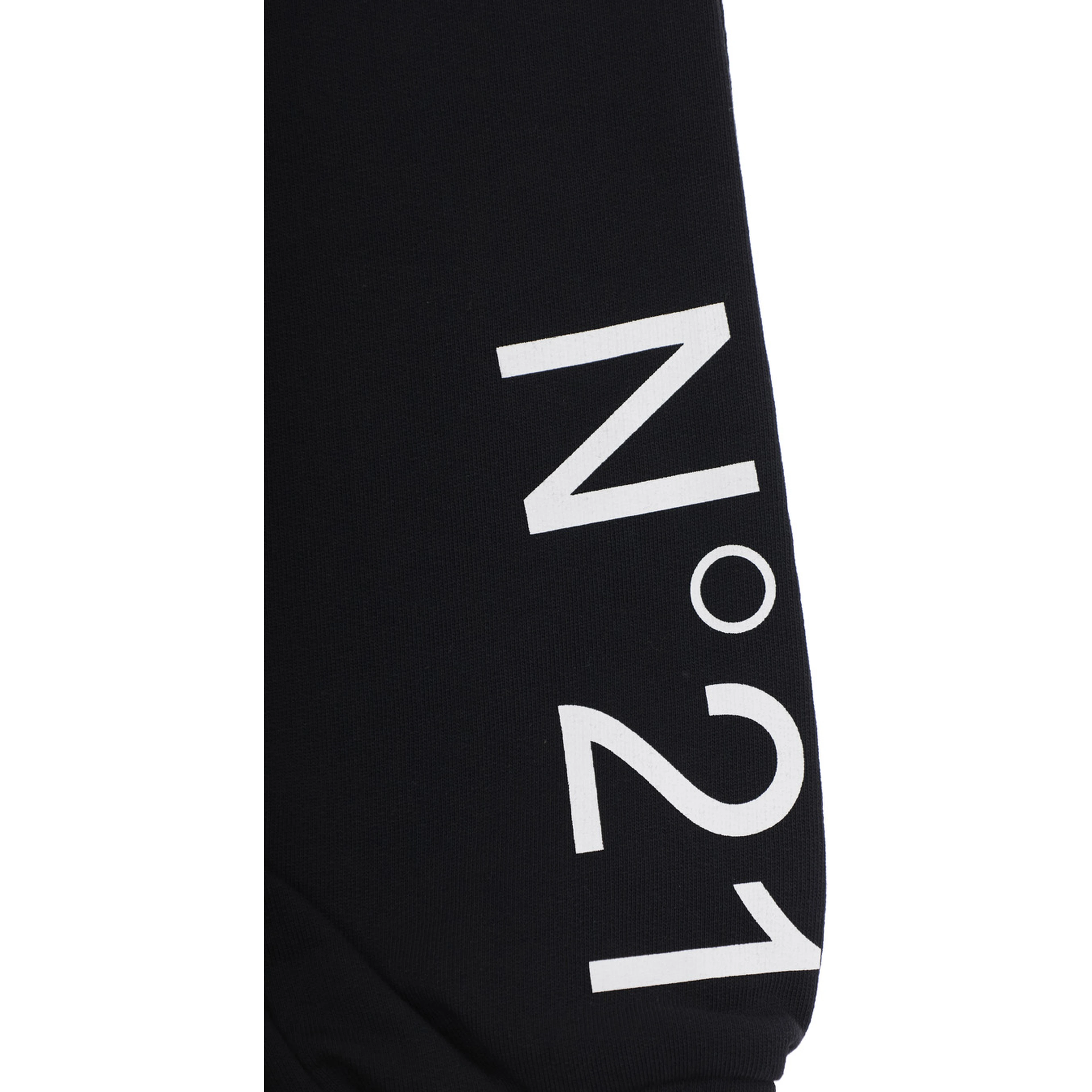 Black Pants with Elastic Waist and Drawstring and Maxi Logo on the Front in Cotton Boy