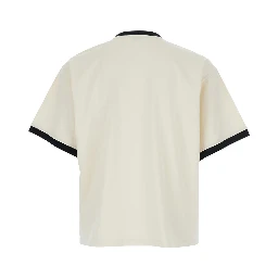 white T-shirt with Mudusa Doblone print on the front in cotton for men
