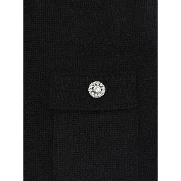 Black Crewneck sweater with buttons on the front in Blend wool Girl