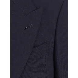 Shelton Blue Single-breasted Suit with Peak Revers in Wool for Men