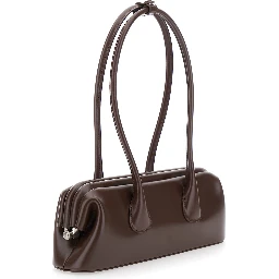 BOATWIDE MINI shoulder bag in leather and brown color unisex