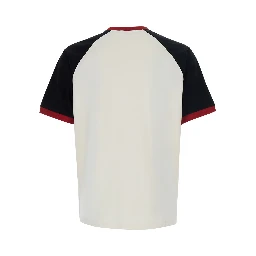 Multicolor Crew neck T-shirt with logo lettering and Medusa embroidery on the front in cotton for men