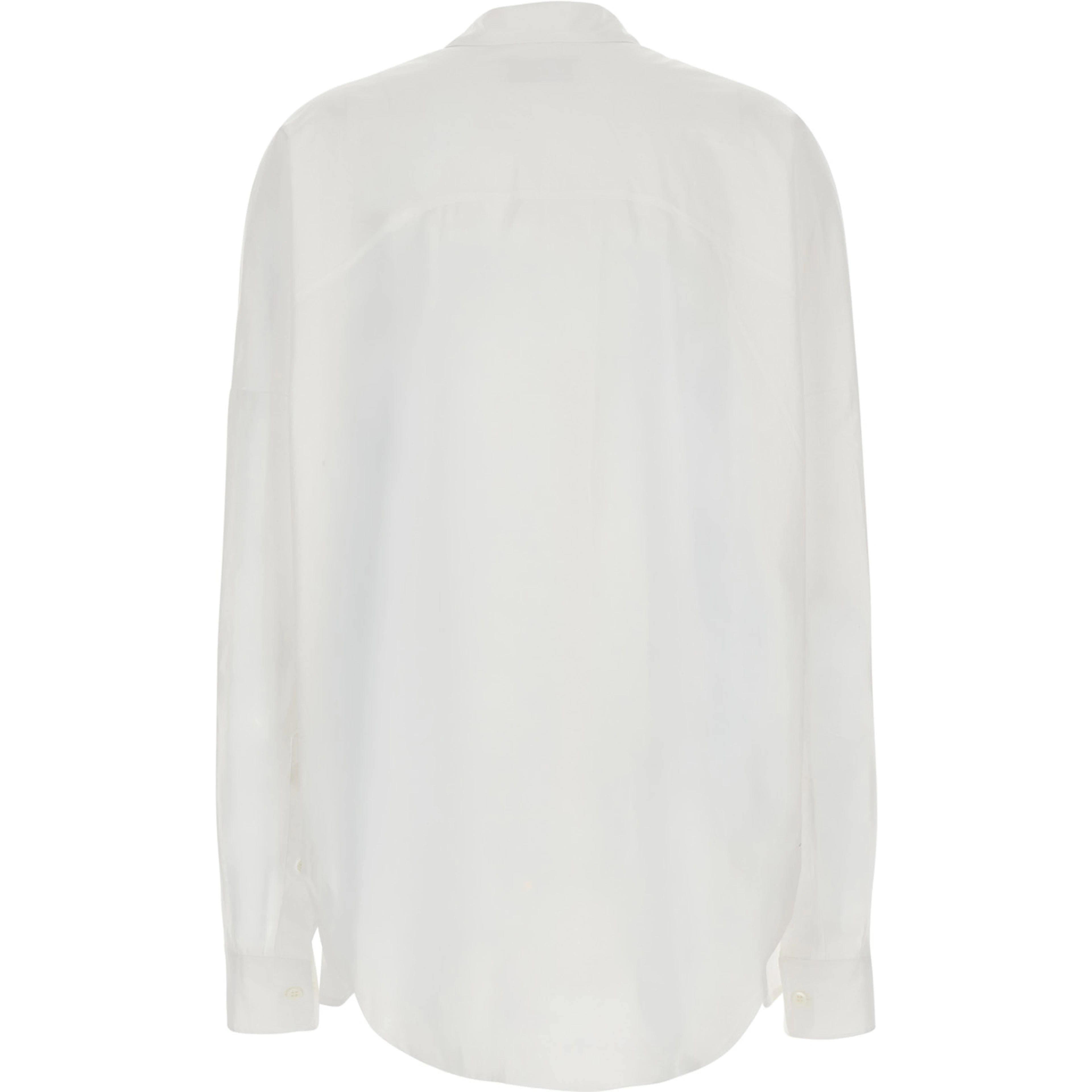 Kasia White Shirt with classic collar and embroidery on the front in cotton for women