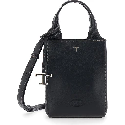 Handbag APA with microfiber details and logo, black, unisex