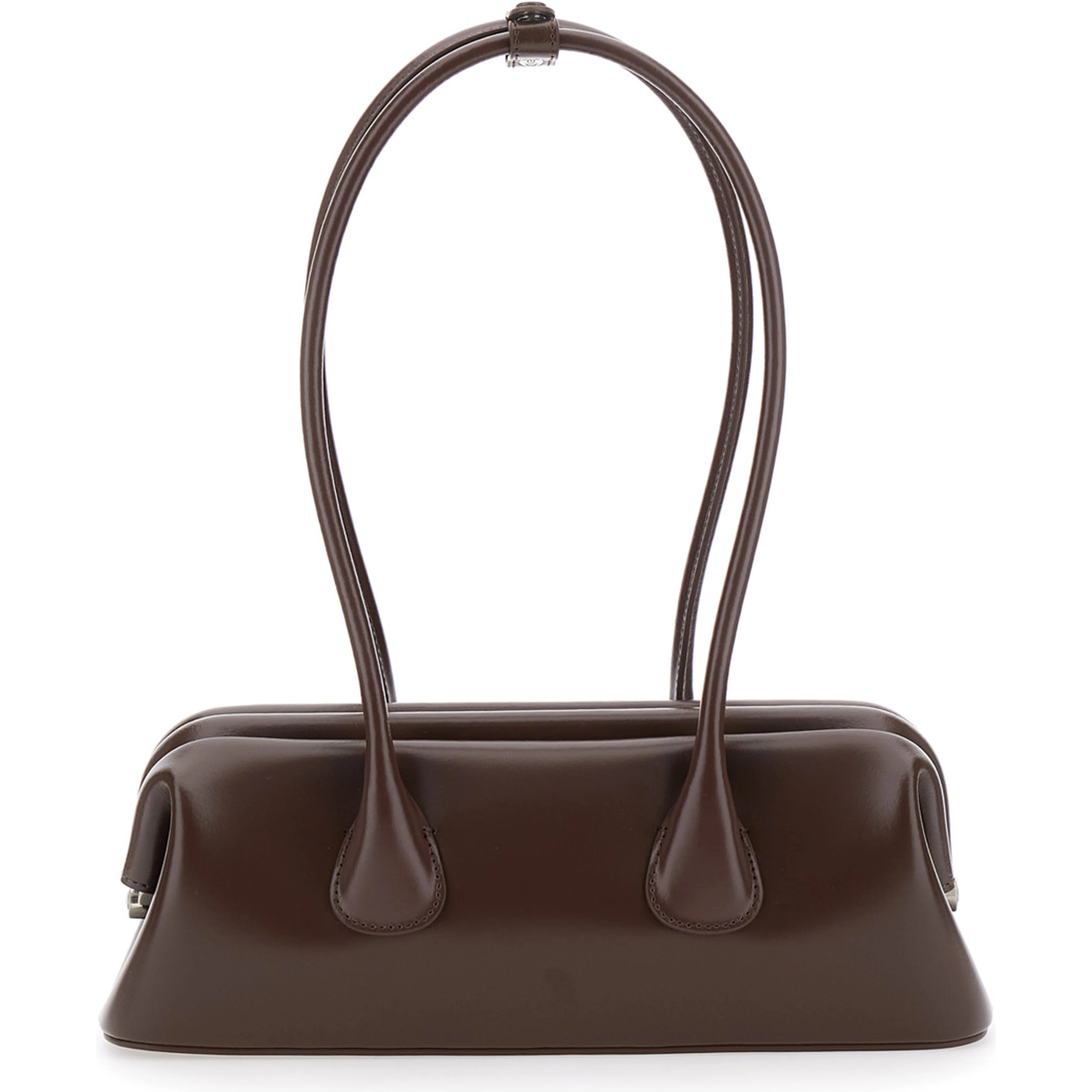 BOATWIDE MINI shoulder bag in leather and brown color unisex